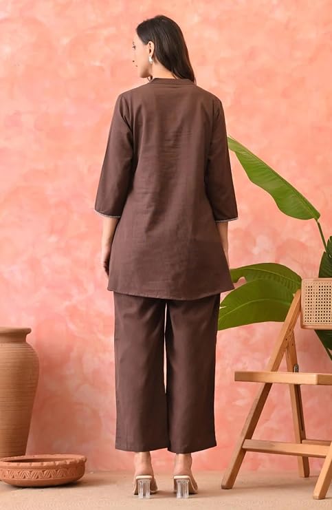 Asmeriyo Women Embroidery Co Ord Set with Side Pocket | Women 2 Pic Kurta Set I Fancy Kurta Set | Stylish Kurti Outfit | Co-Ordination Wear | Festive and Casual wear - Image 3