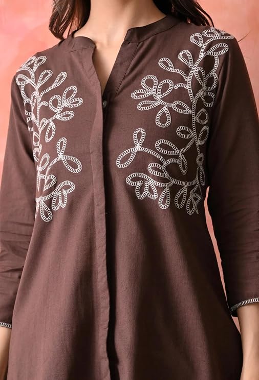 Asmeriyo Women Embroidery Co Ord Set with Side Pocket | Women 2 Pic Kurta Set I Fancy Kurta Set | Stylish Kurti Outfit | Co-Ordination Wear | Festive and Casual wear - Image 4